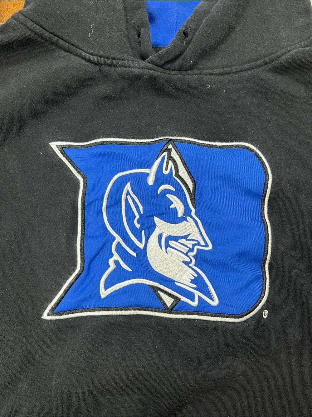 VTG Duke Blue Devils Hoodie Black Stadium Athletics Embroidered NCAA Men’s XL.